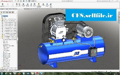 دستگاه کمپرس طراحی شده در نرم افزار سالیدورک