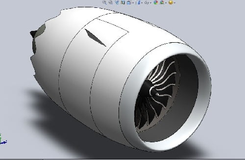 موتور هواپیما (موتور جت)  طراحی شده در نرم افزار سالیدورک