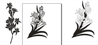 وکتور کورلی گل مریموکتور کورل 12 طرح گل مریم . برای برش کاتر پلاتر (برش شبرنگ) و لیزر همراه با فایل EPS